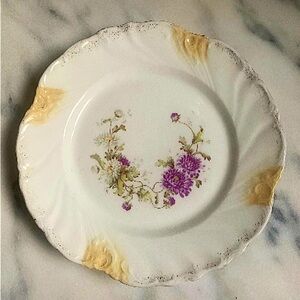 ANTIQUE KPM Krister Germany 7 1/2" Hand Painted Floral Plate Circa1840-1895